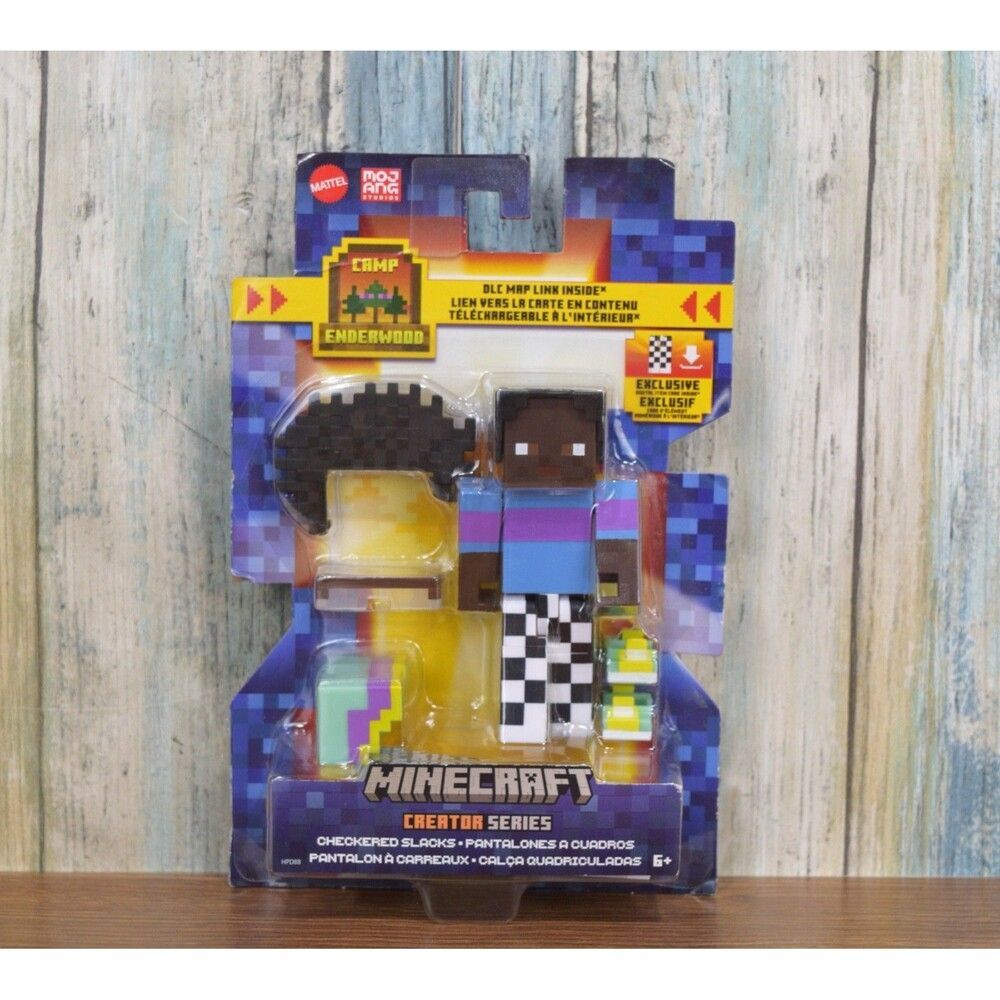 Minecraft Creator Series Action Figure Skin Plaid Checkered Pants 3.25" New